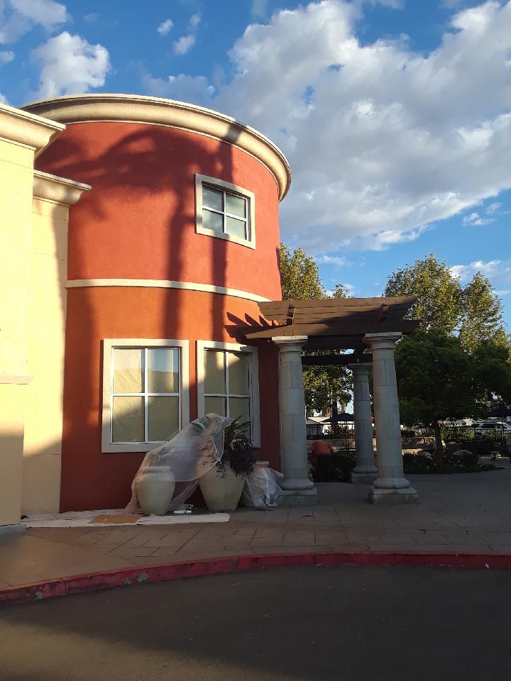 Coffee shop renovation — exterior site preparation