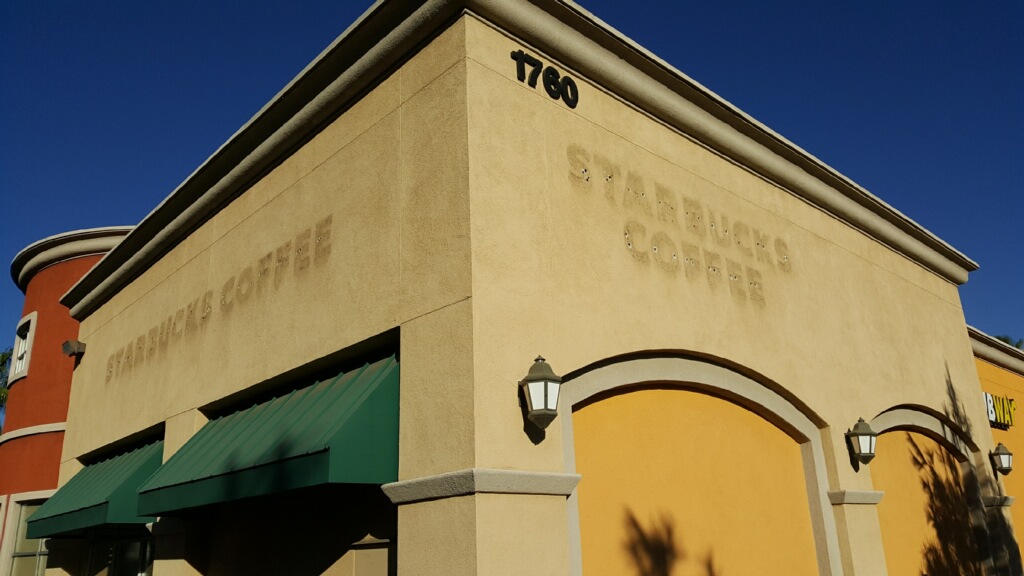 Coffee shop renovation — storefront signage and exterior